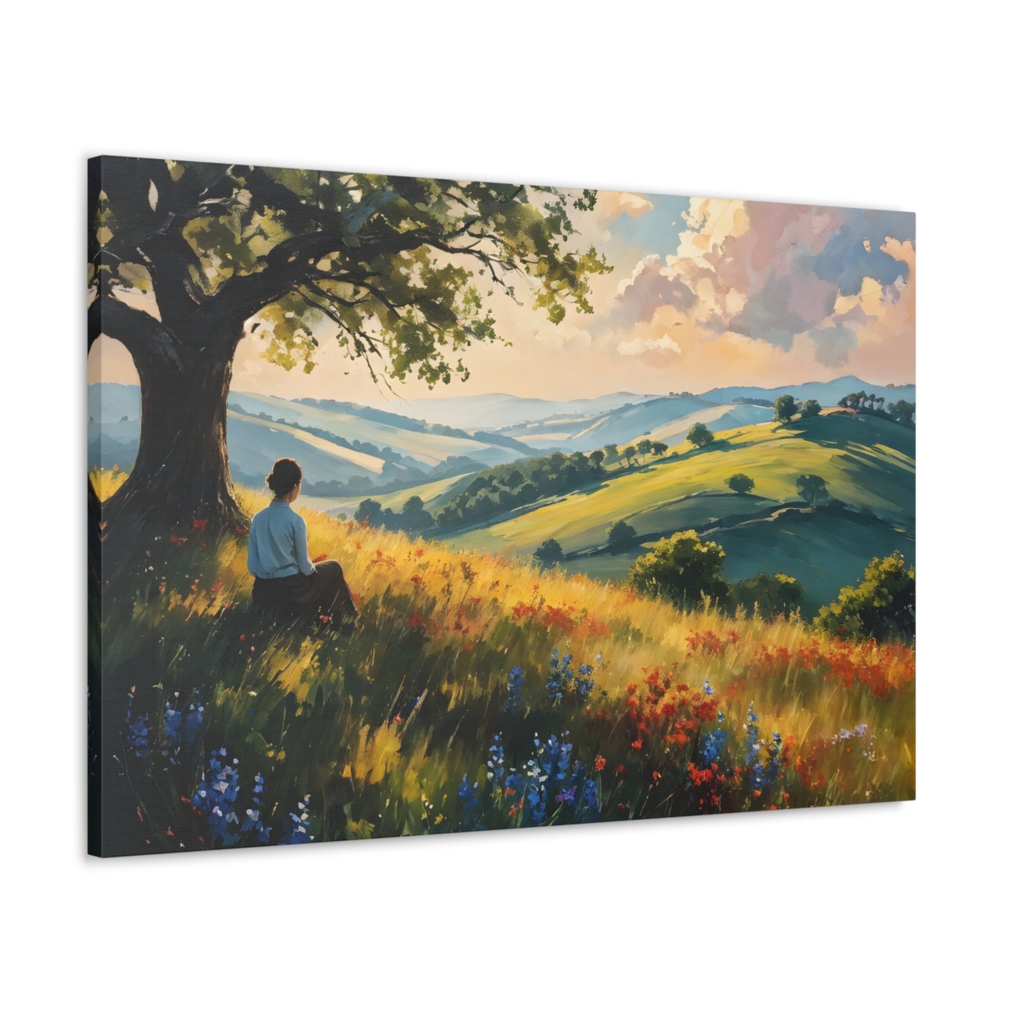 Peaceful Valley: Classic Oil Painting Wall Décor