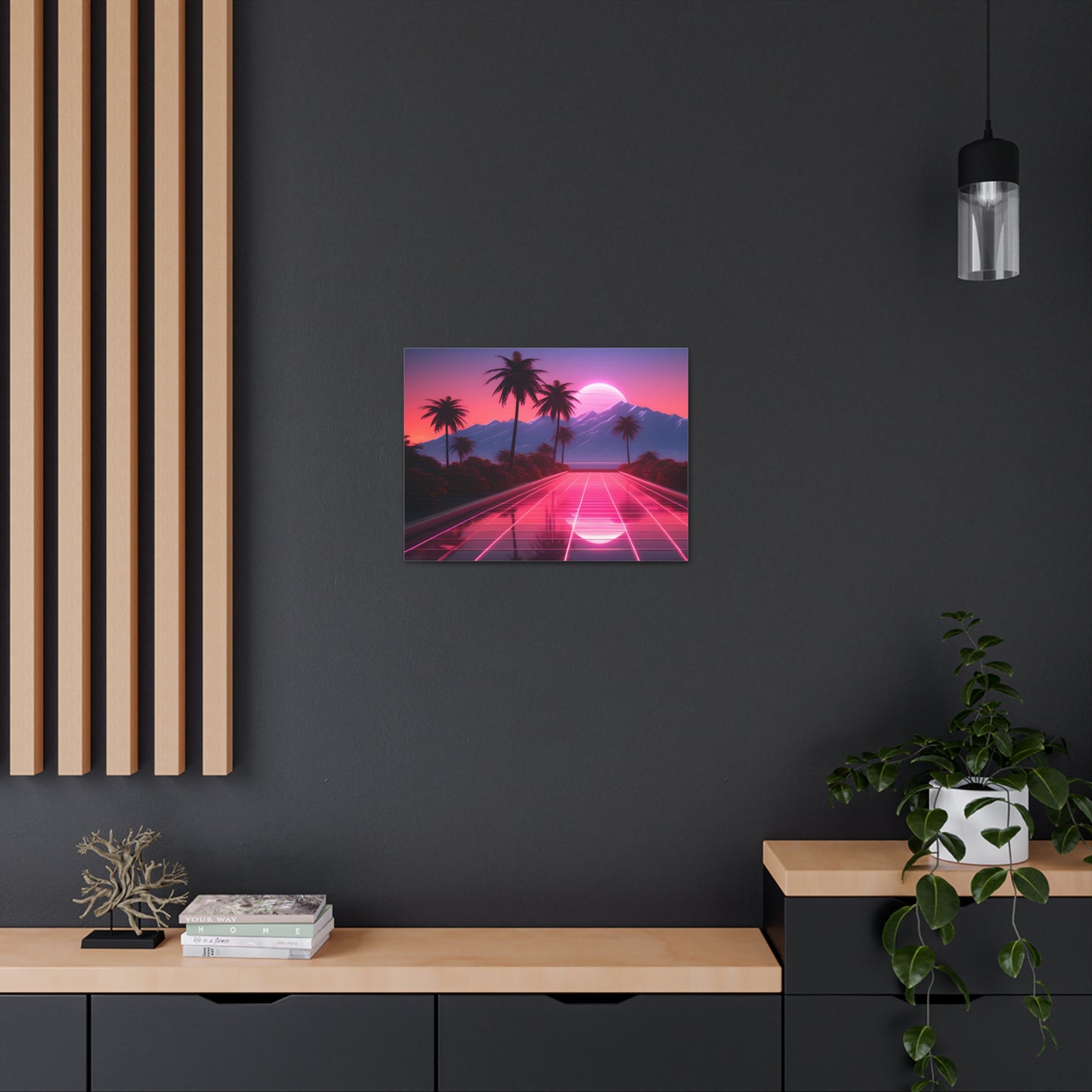 Retrowave Oasis: Outrun Wall Décor