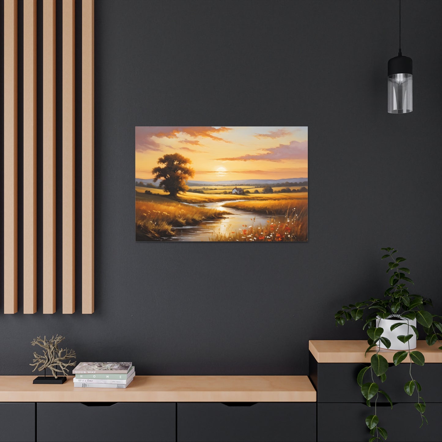 Amber Fields: Classic Oil Painting Wall Décor