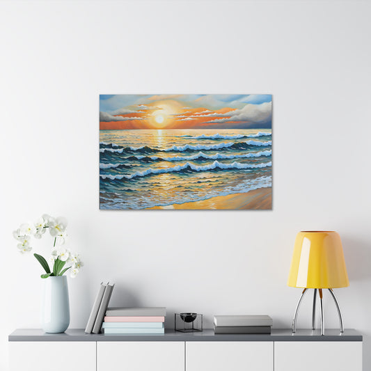 Coastal Harmony: Classic Oil Painting Wall Décor