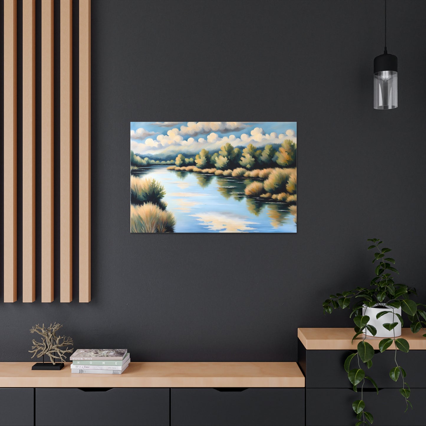 Shimmering Lake: Classic Oil Painting Wall Décor