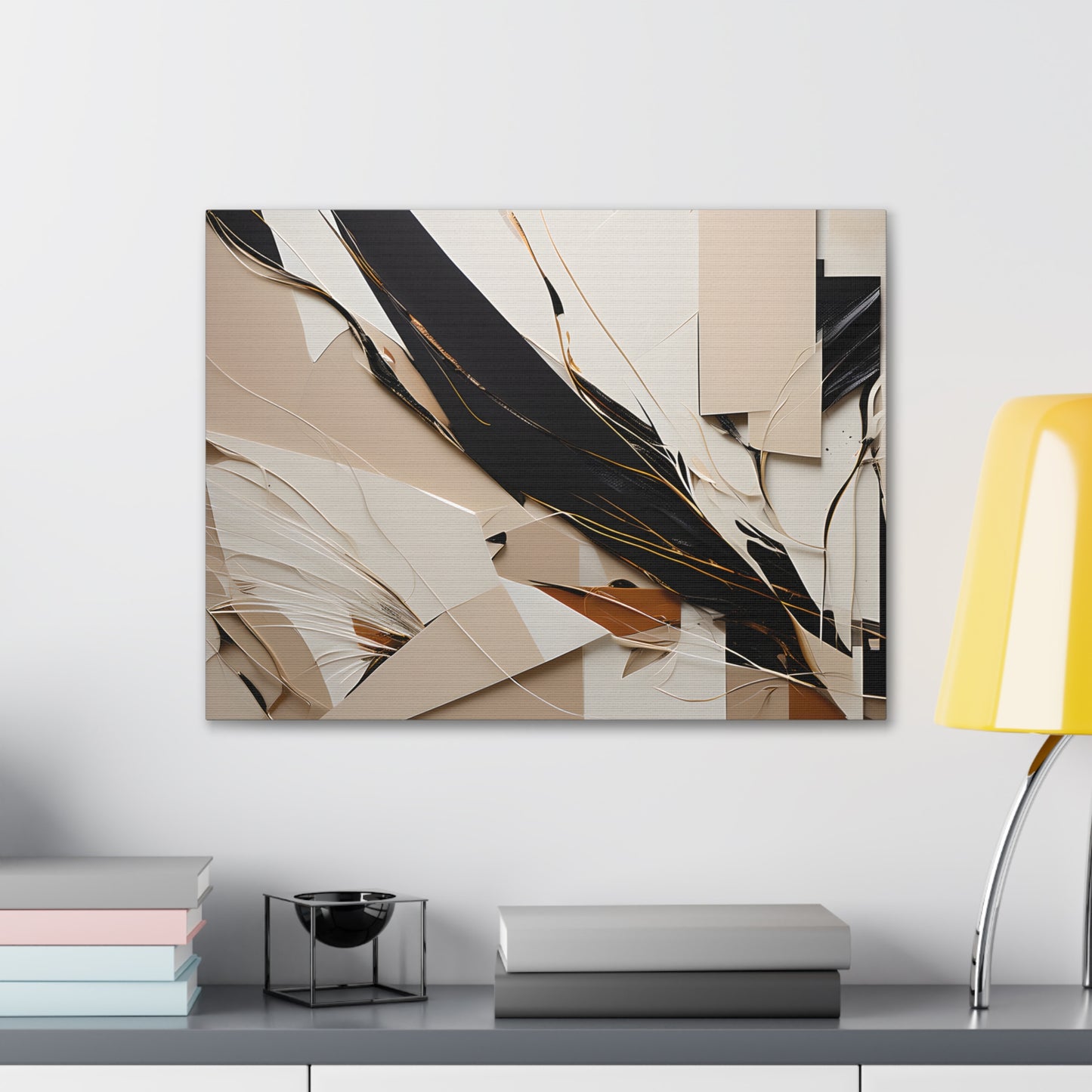 Silhouette Sonata: Abstract Beige Wall Décor