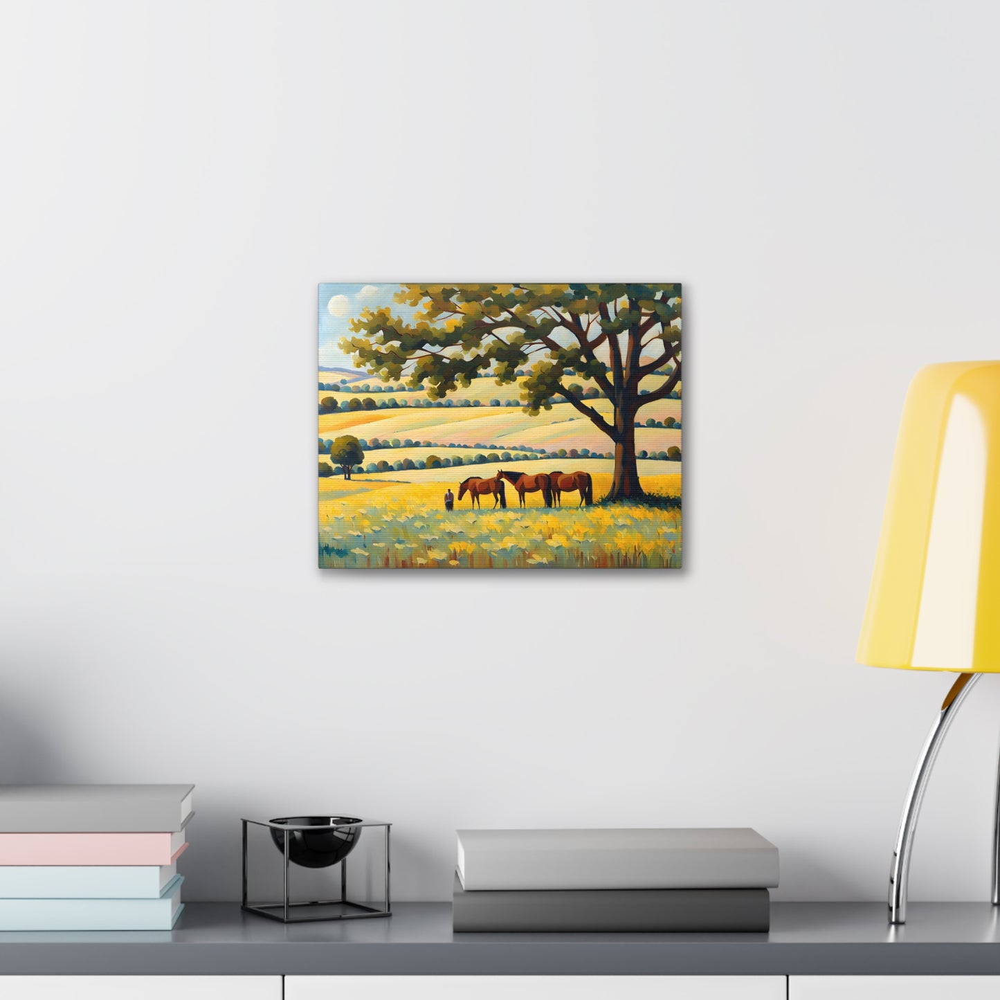 Meadow Serenity: Classic Oil Painting Wall Décor