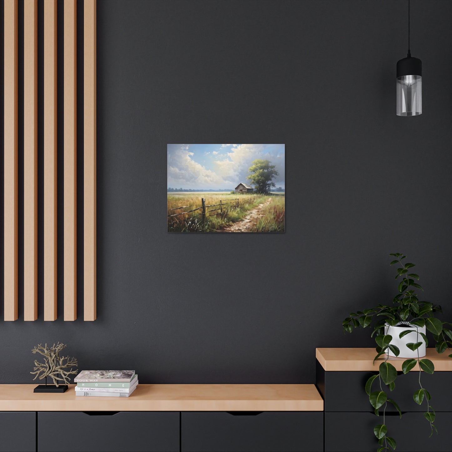 Rustic Countryside: Classic Oil Painting Wall Décor