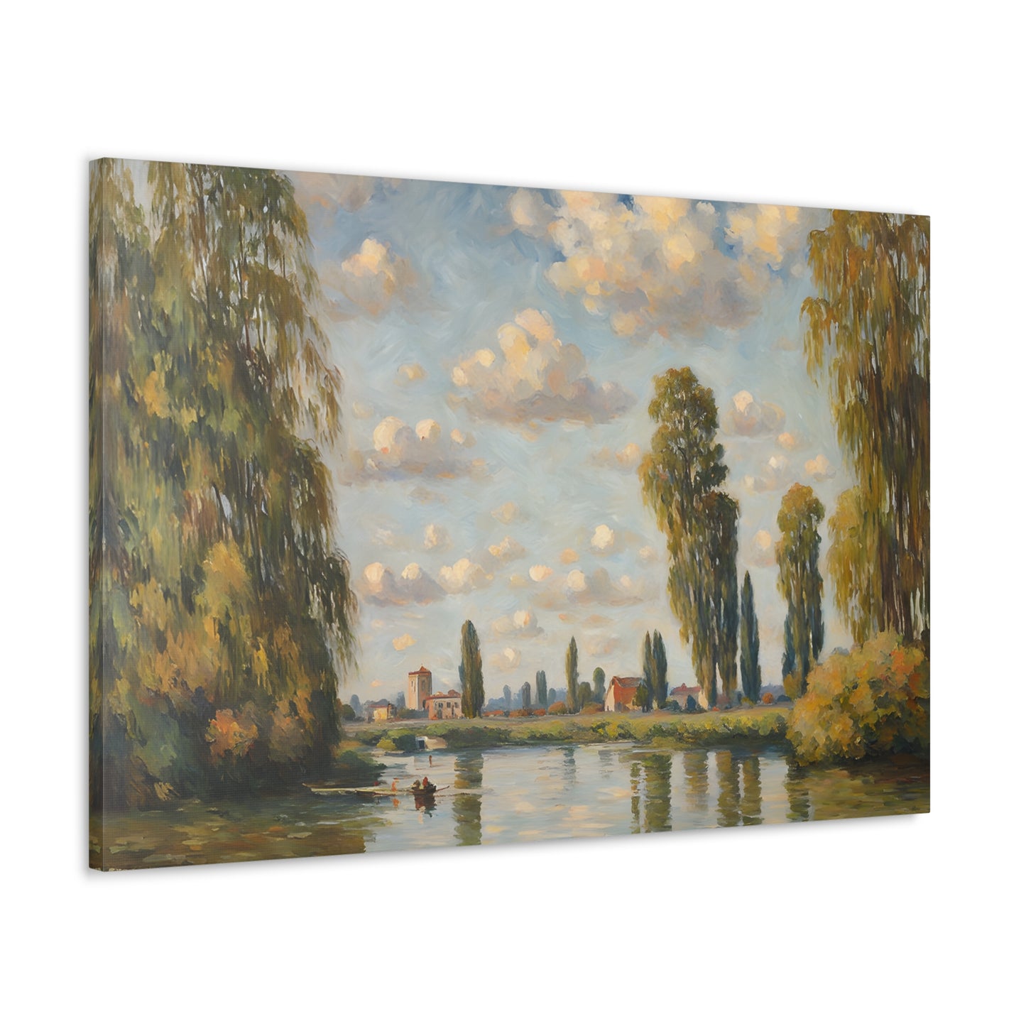 Riverbank Reverie: Classic Oil Painting Wall Décor