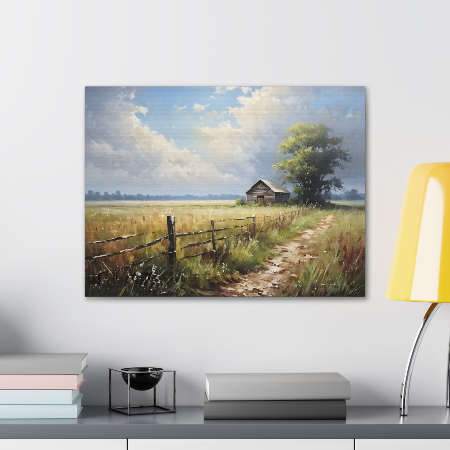 Rustic Countryside: Classic Oil Painting Wall Décor