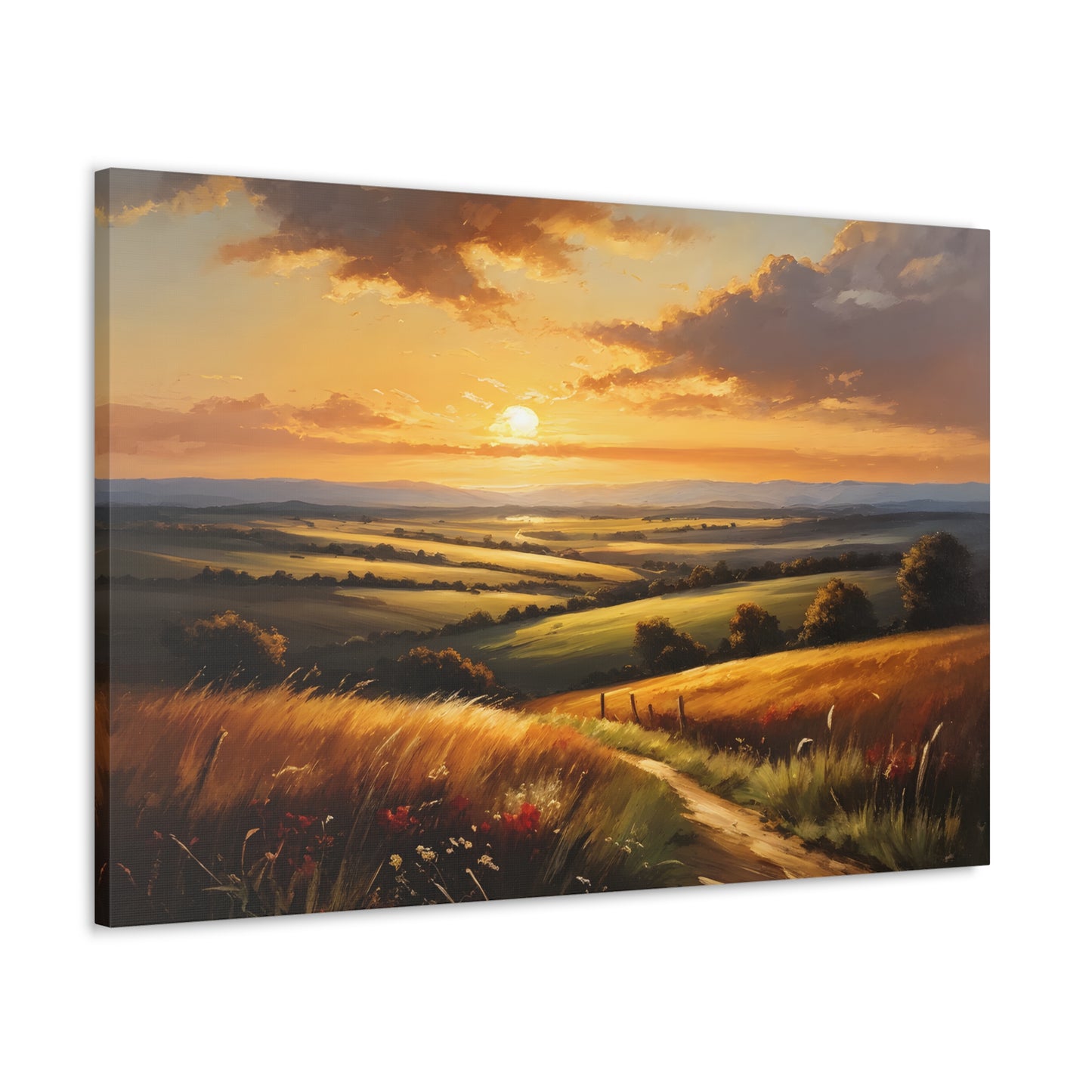 Golden Meadows: Classic Oil Painting Wall Décor