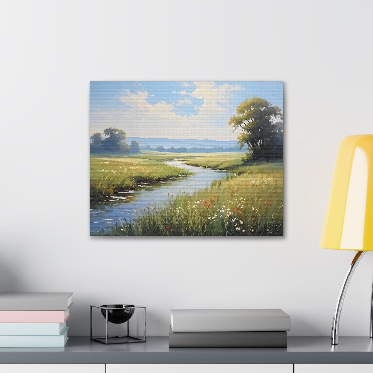 Whispering River: Classic Oil Painting Wall Décor