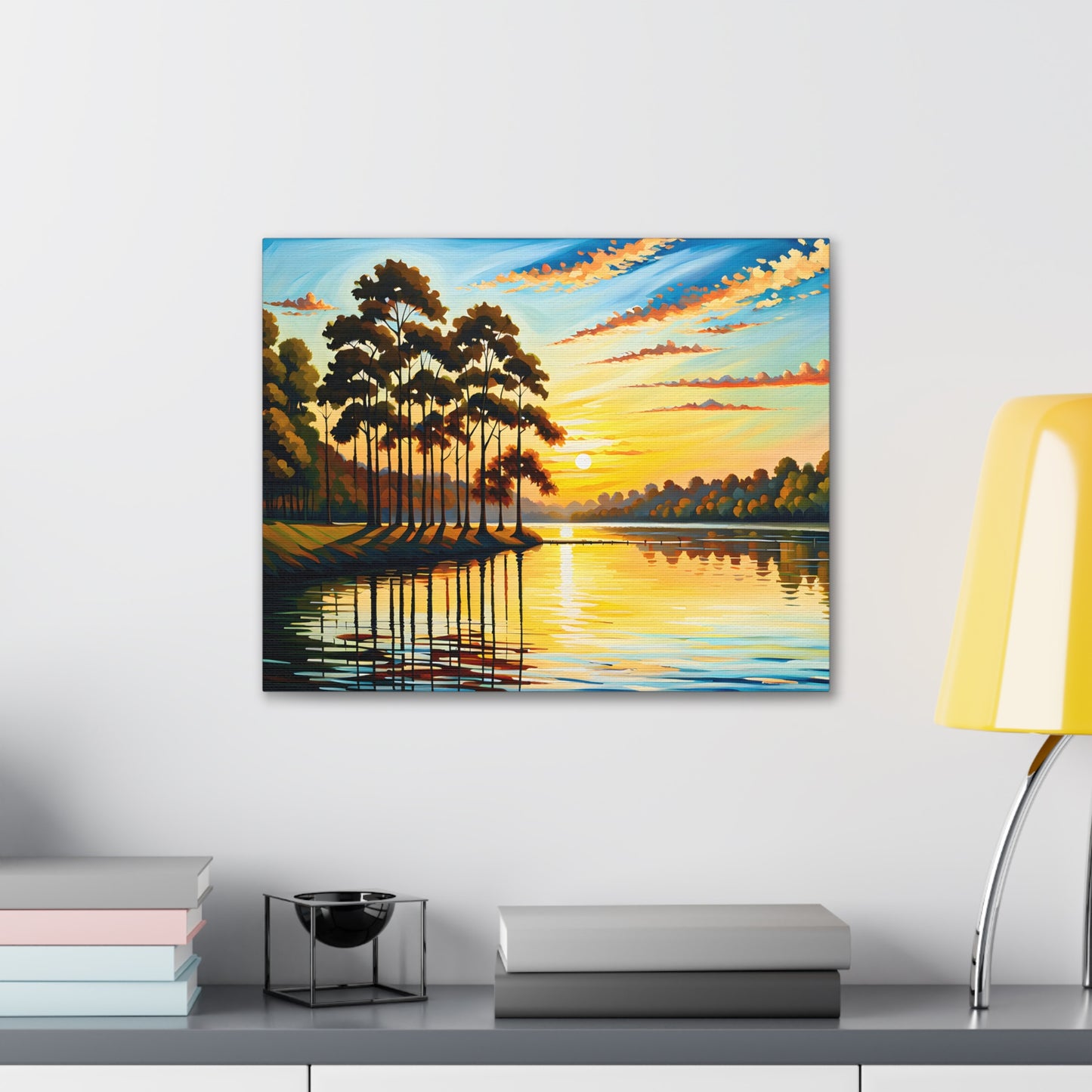 Golden Reflection: Classic Oil Painting Wall Décor