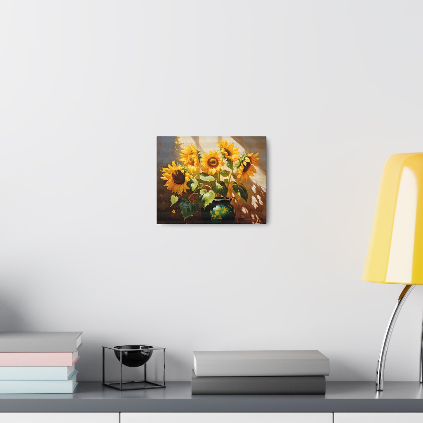 Illuminated Sunflowers: Classic Oil Painting Wall Décor