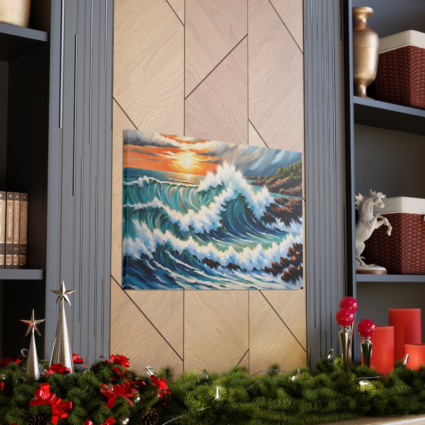 Rugged Coastline: Classic Oil Painting Wall Décor