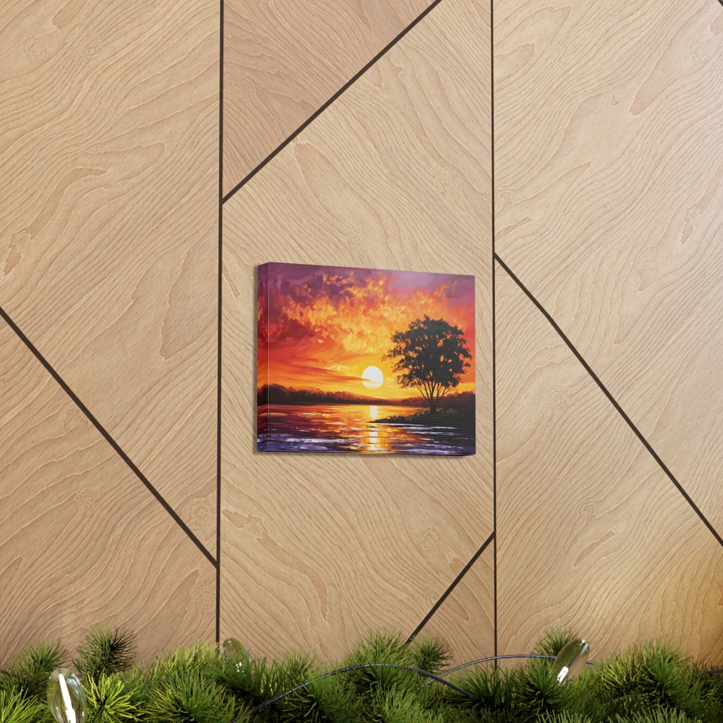 Golden Sunset: Classic Oil Painting Wall Décor