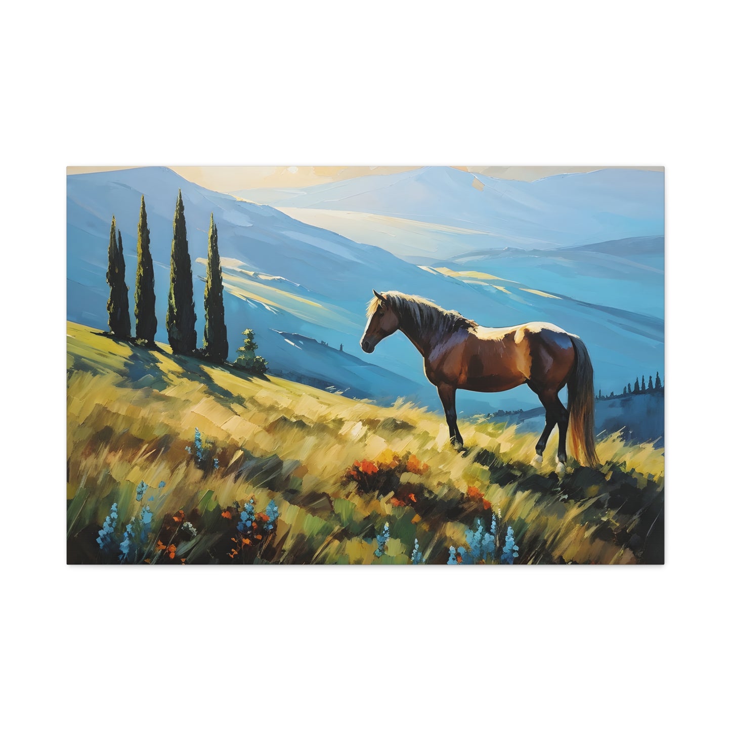 Serene Meadow: Classic Oil Painting Wall Décor