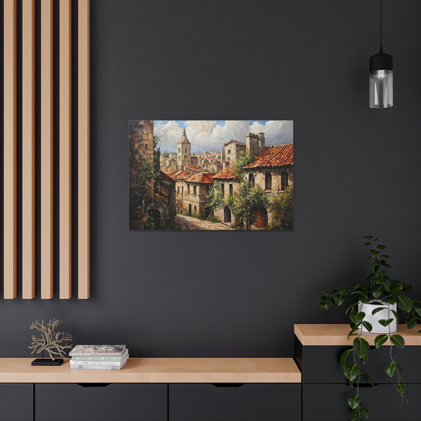 Abandoned Cobblestone: Classic Oil Painting Wall Décor