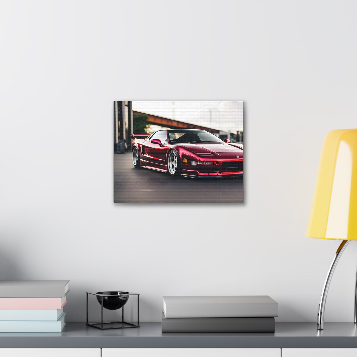 Sleek Scarlet: Famous Auto Wall Décor