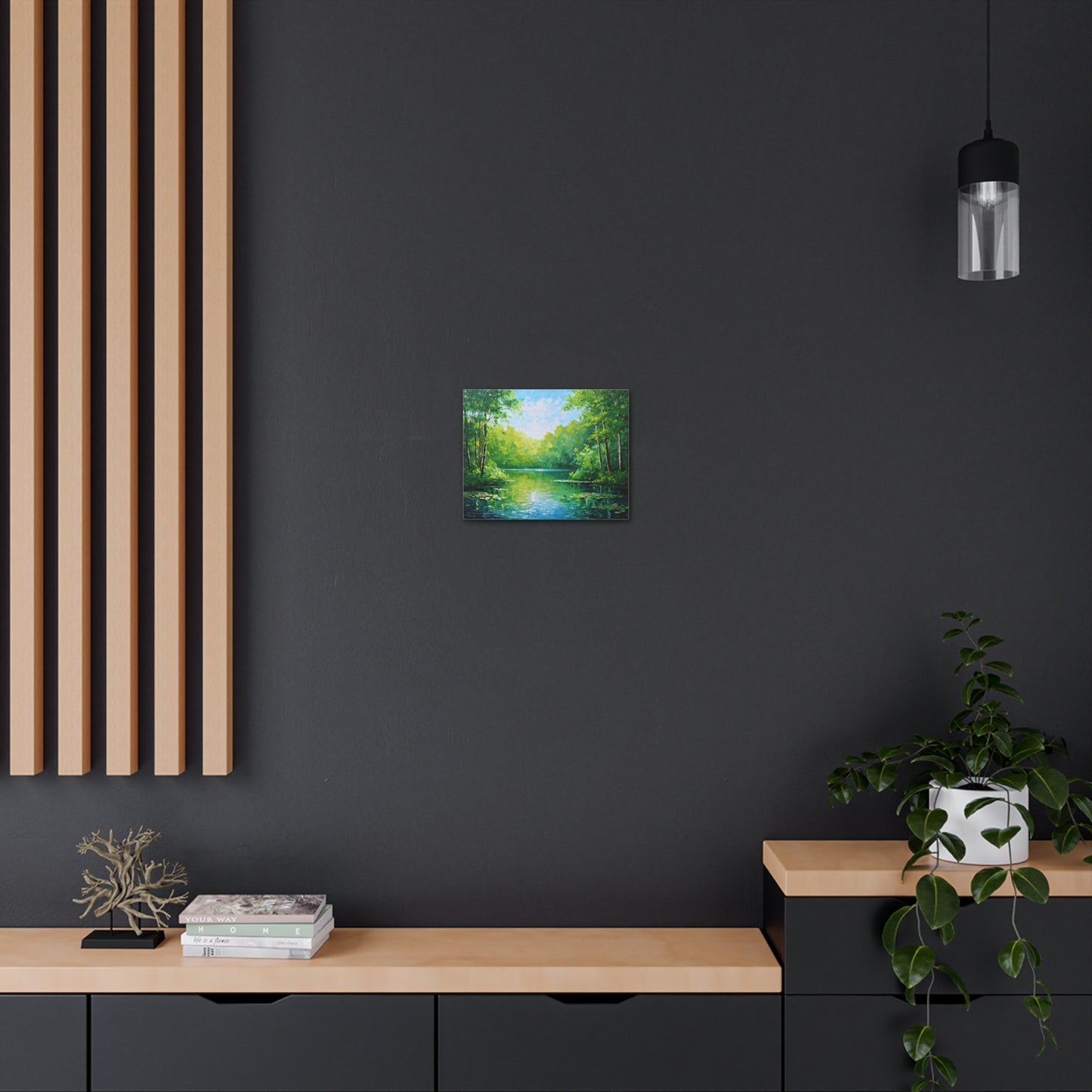 Serene Lagoon: Classic Oil Painting Wall Décor