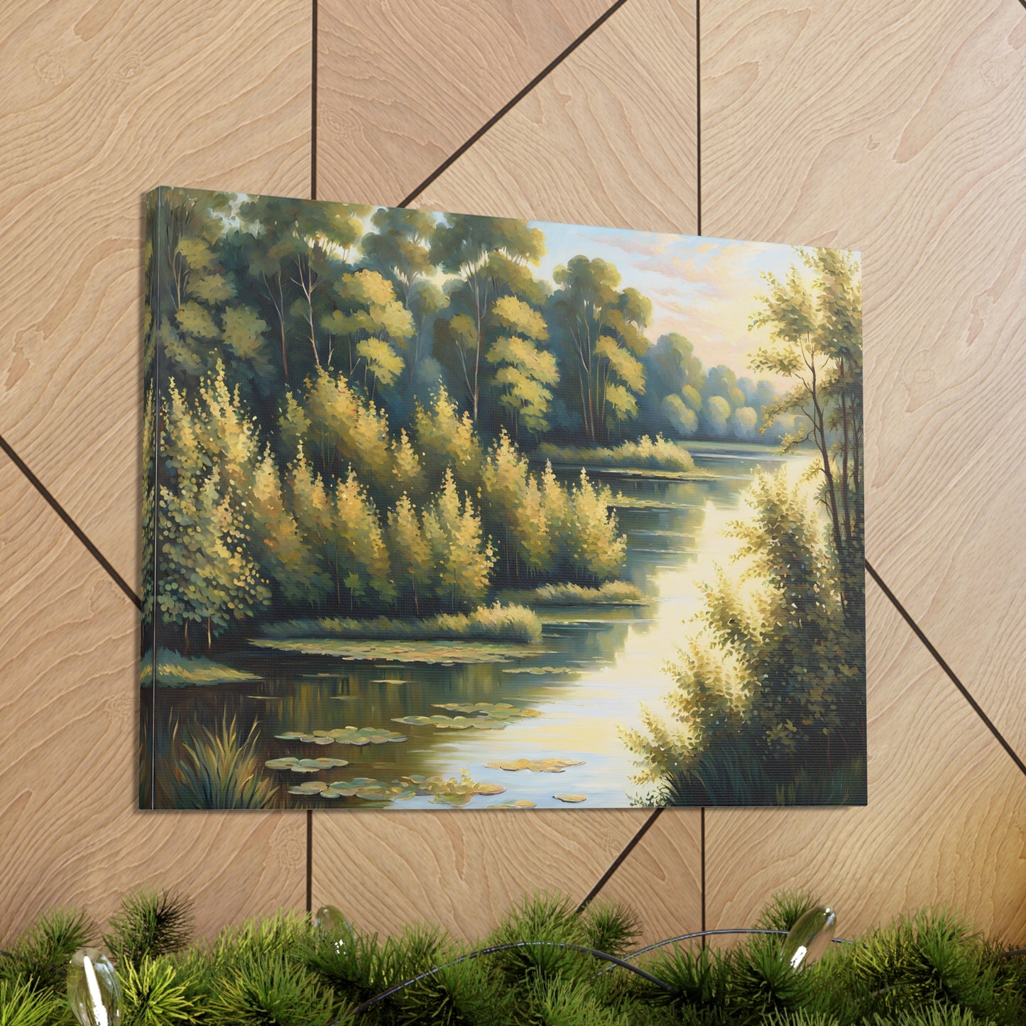 Silver Stream: Classic Oil Painting Wall Décor