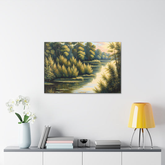 Silver Stream: Classic Oil Painting Wall Décor