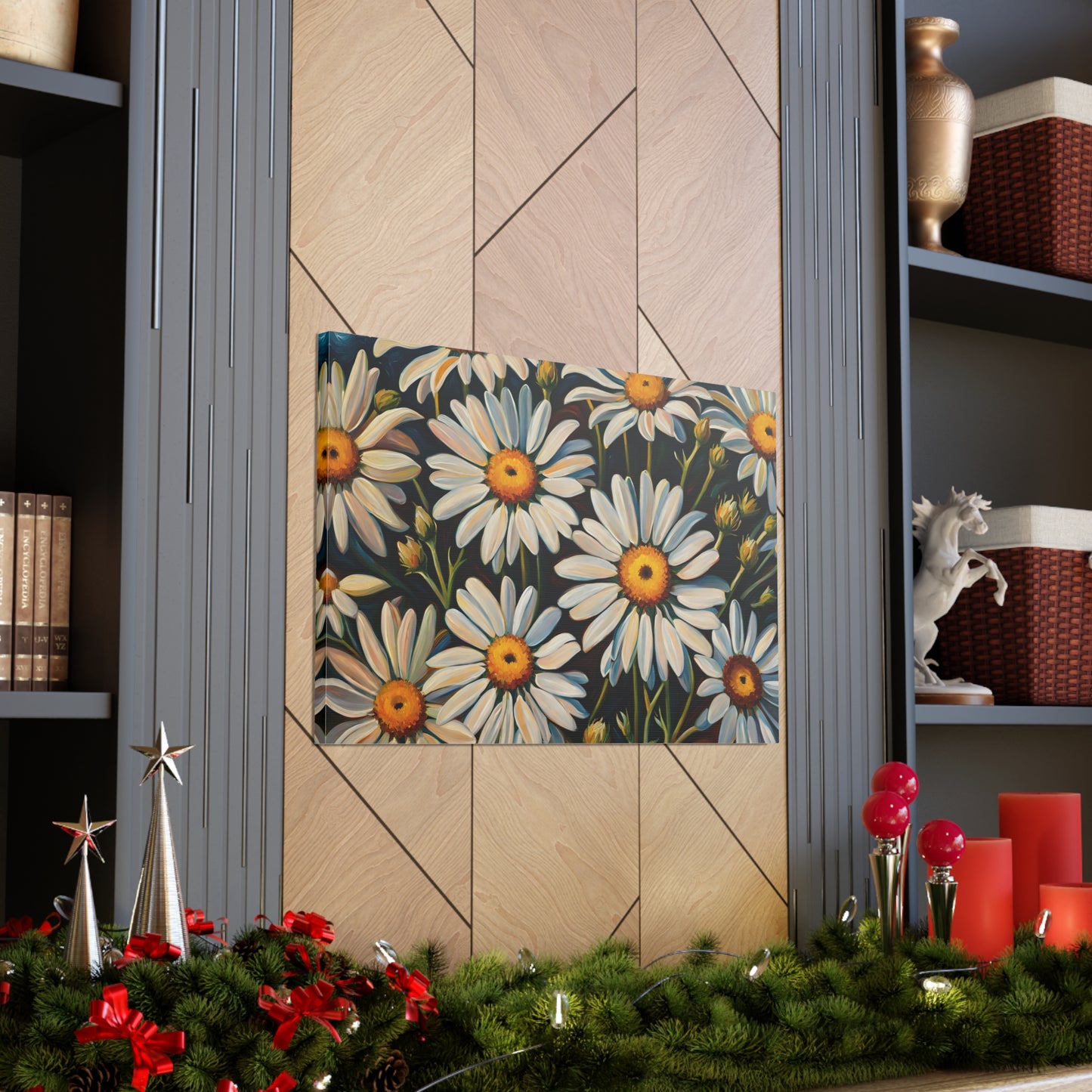 Dew Kissed Daisies: Classic Oil Painting Wall Décor