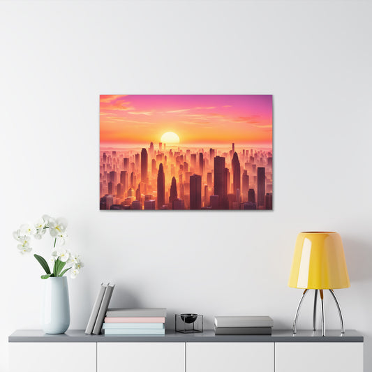 Horizon Glow: Cityscape Wall Décor