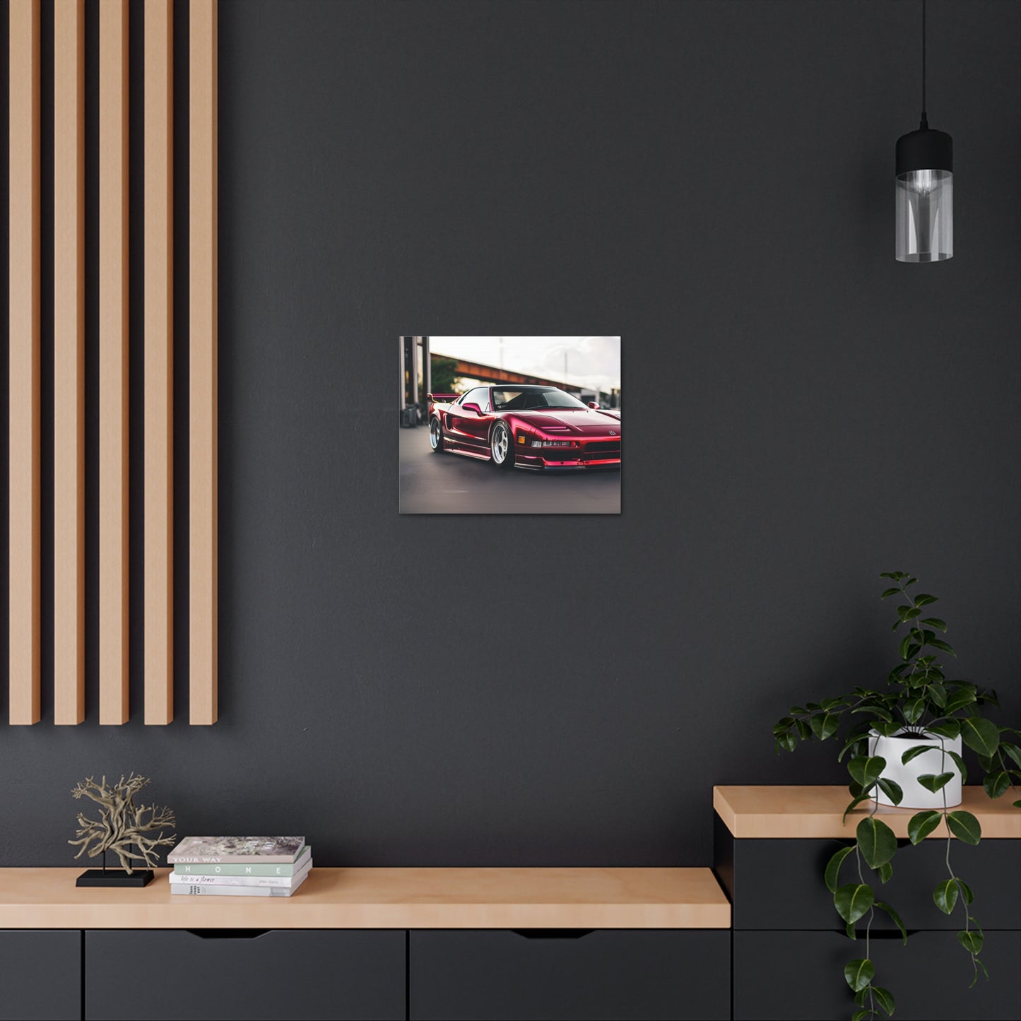 Sleek Scarlet: Famous Auto Wall Décor