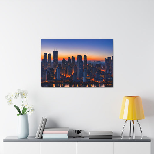 Evening Skyline: Cityscape Wall Décor