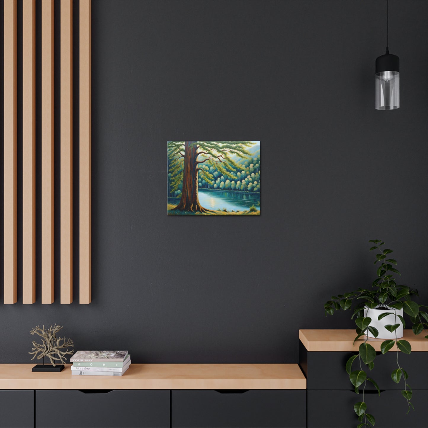 Peaceful River: Classic Oil Painting Wall Décor