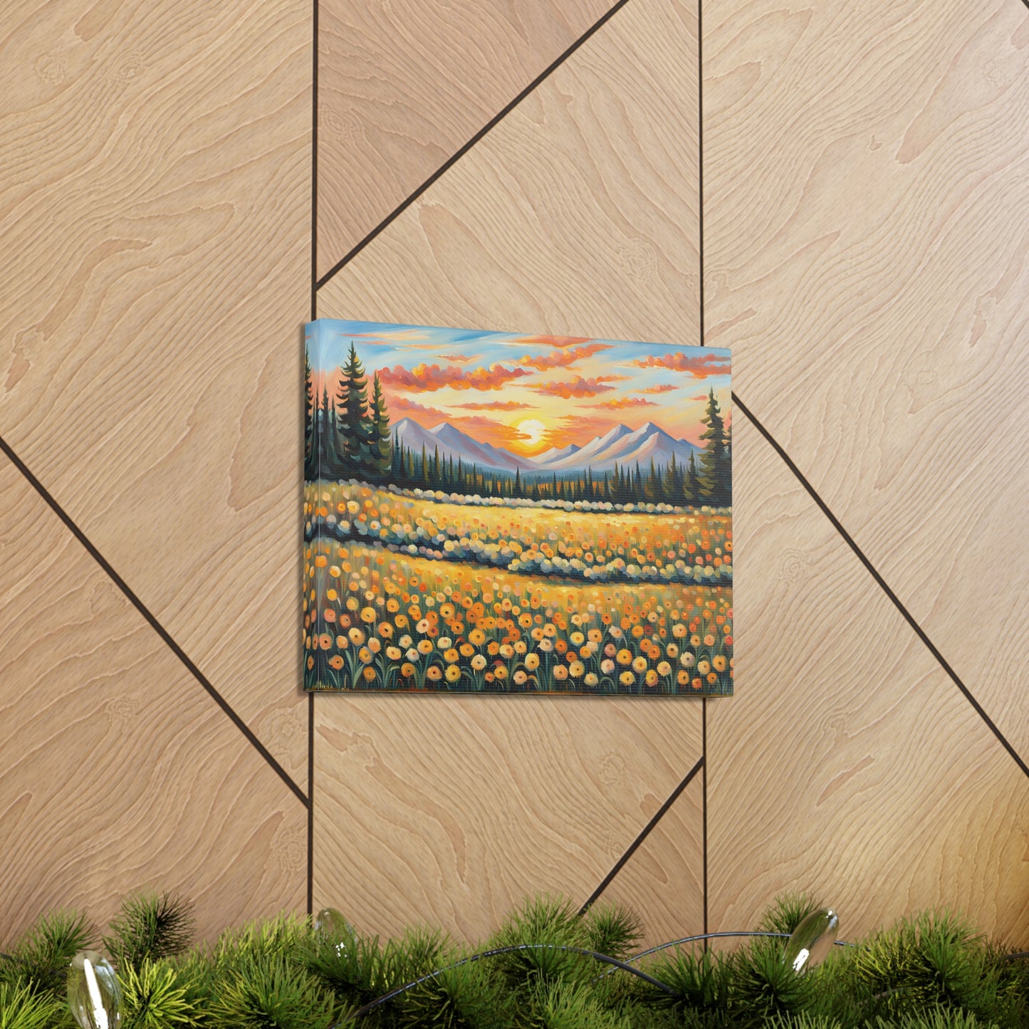 Amber Horizon: Classic Oil Painting Wall Décor