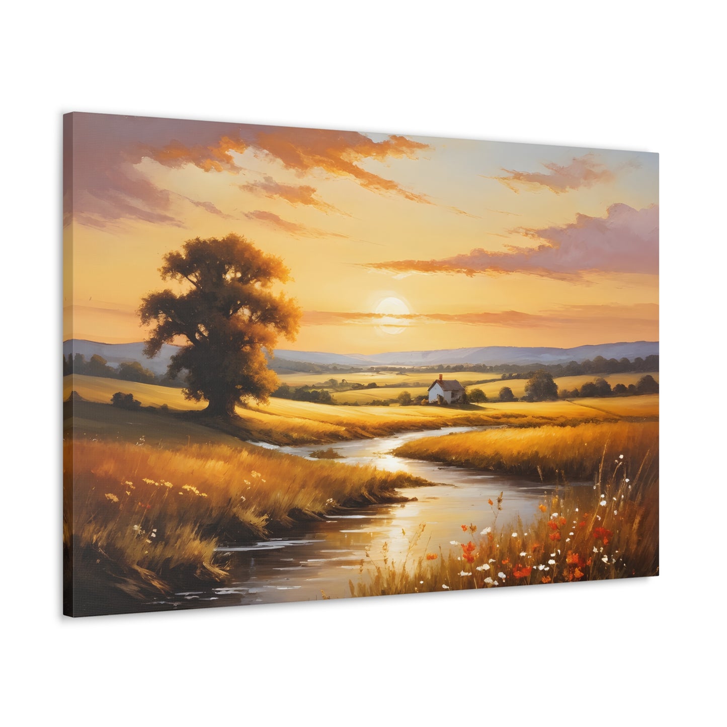 Amber Fields: Classic Oil Painting Wall Décor