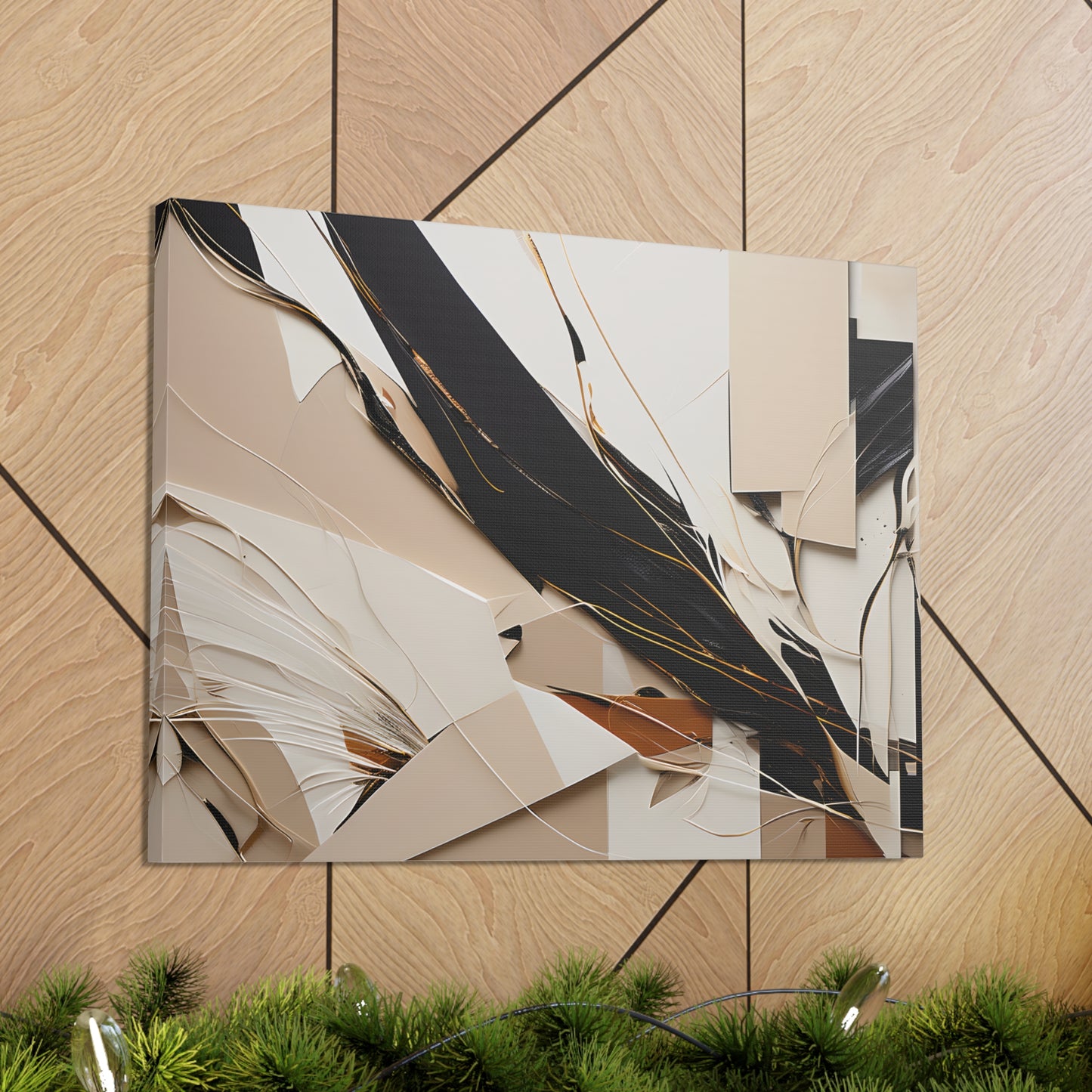 Silhouette Sonata: Abstract Beige Wall Décor