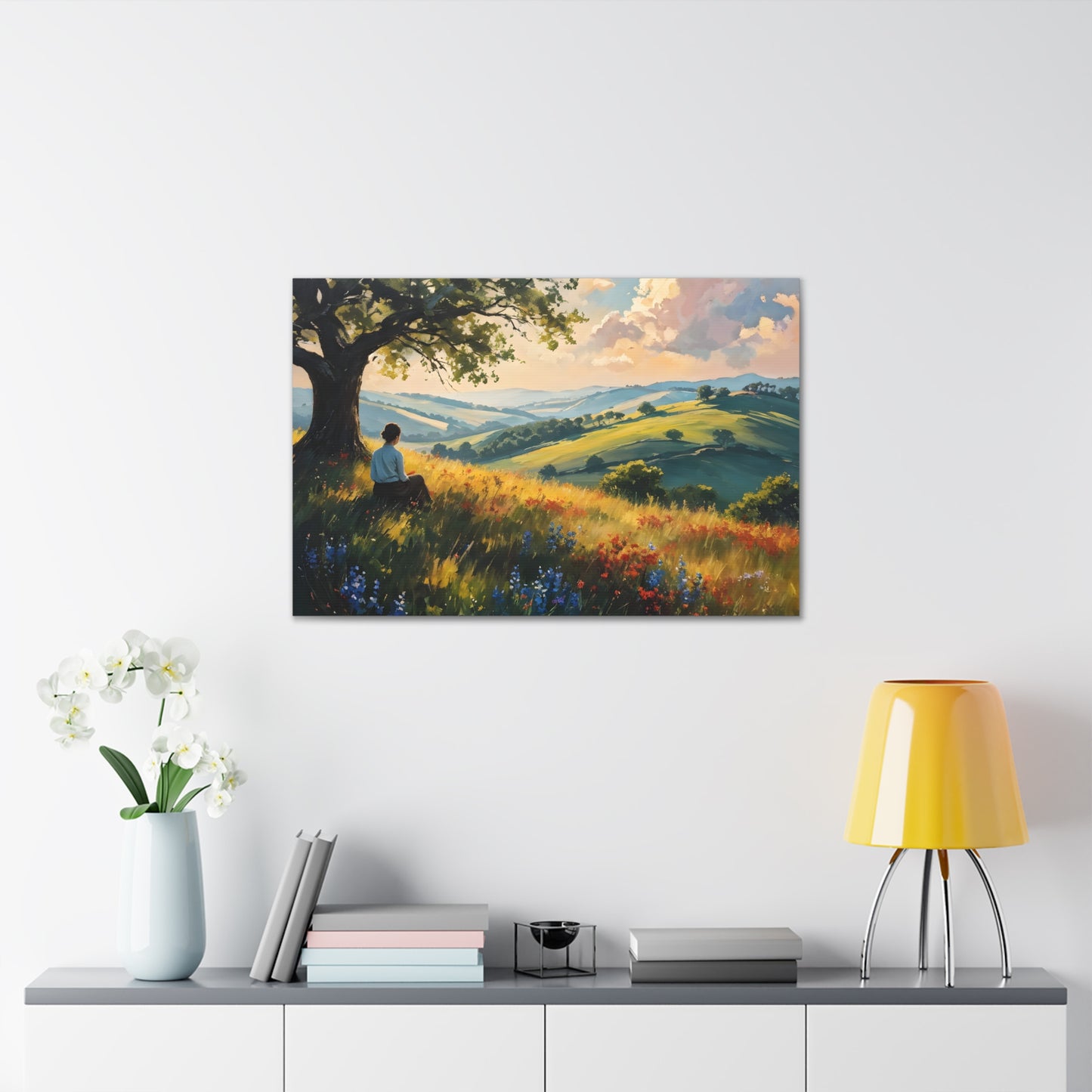 Peaceful Valley: Classic Oil Painting Wall Décor