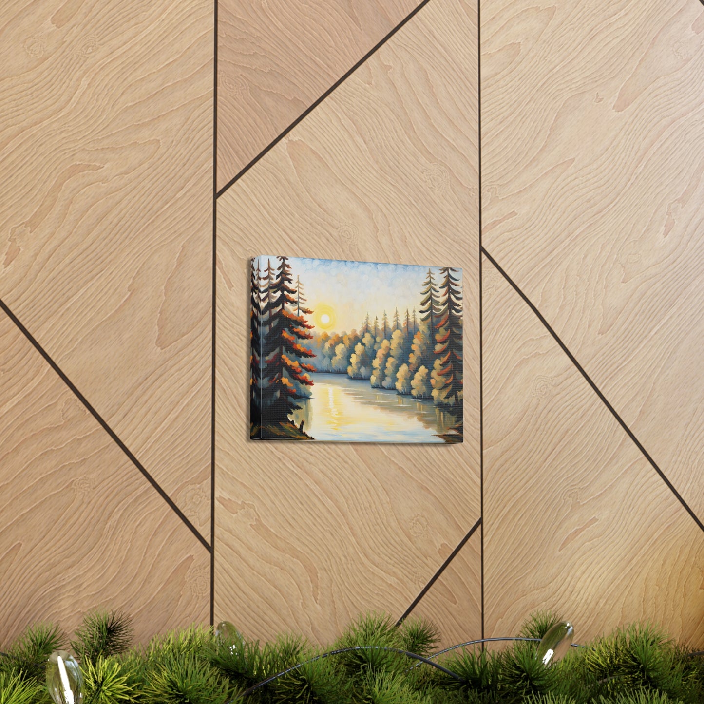 Tranquil Lake: Classic Oil Painting Wall Décor