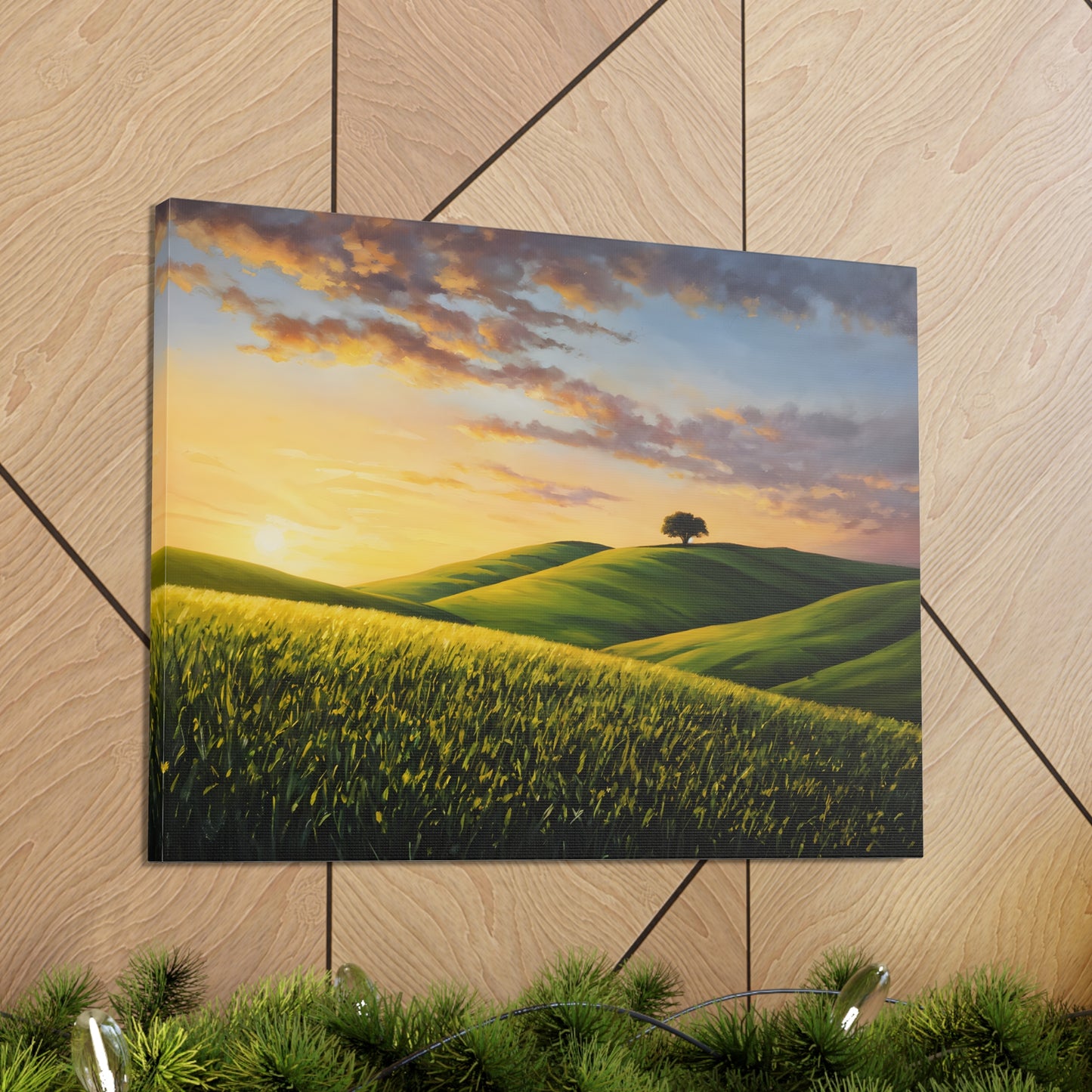 Misty Fields: Classic Oil Painting Wall Décor