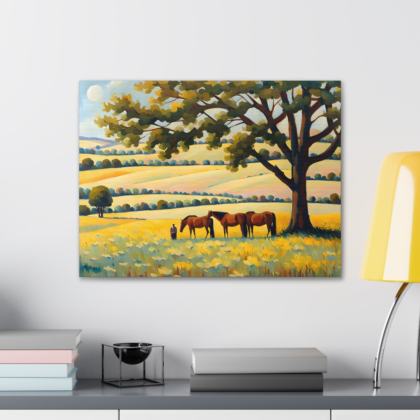 Meadow Serenity: Classic Oil Painting Wall Décor