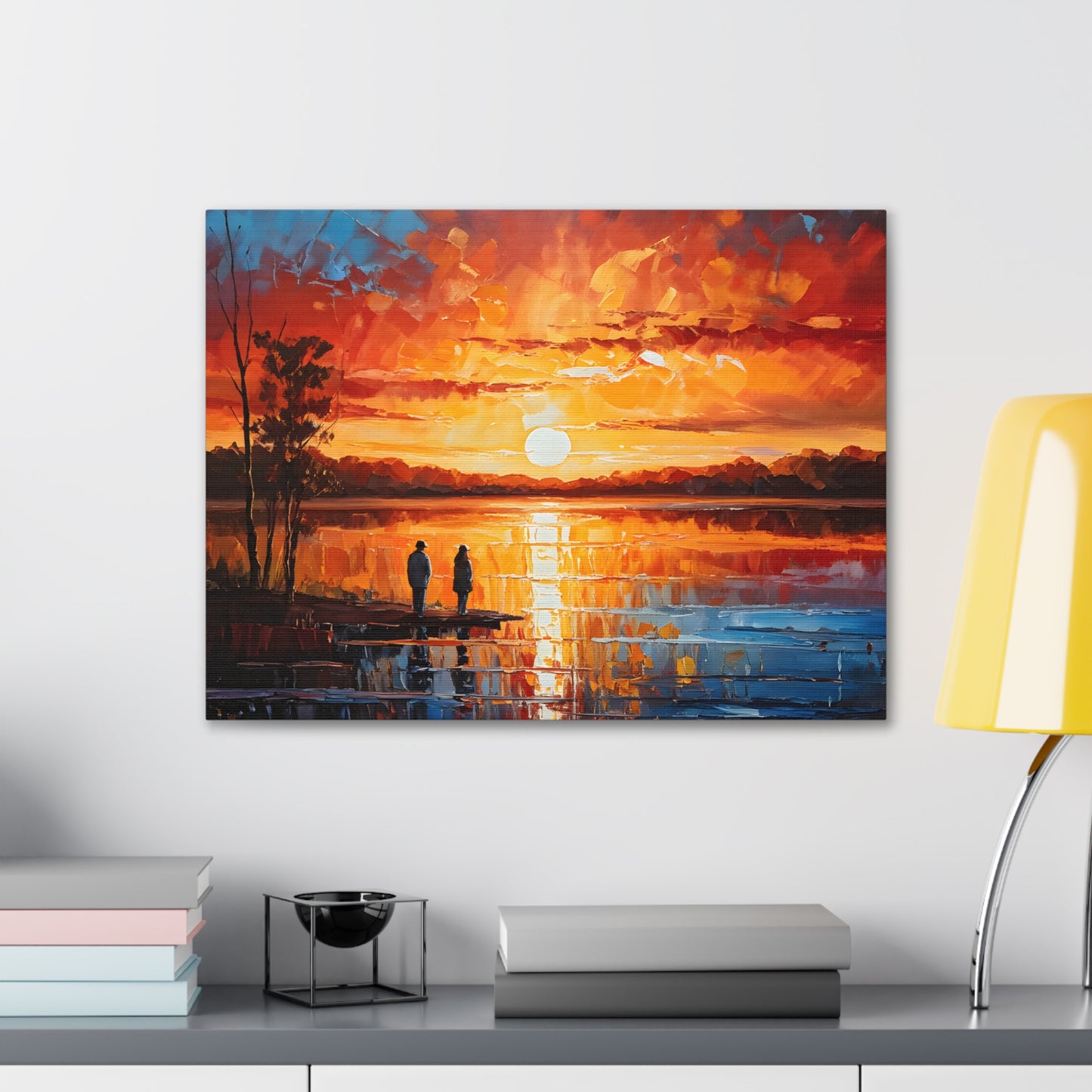 Serene Lake: Classic Oil Painting Wall Décor