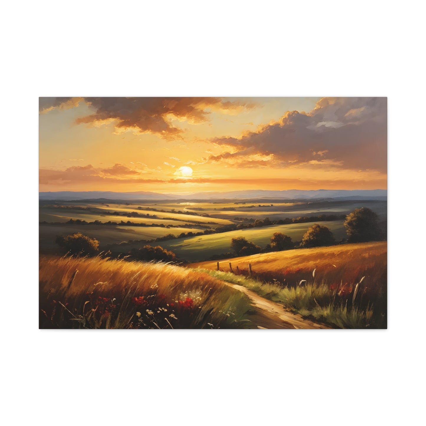 Golden Meadows: Classic Oil Painting Wall Décor