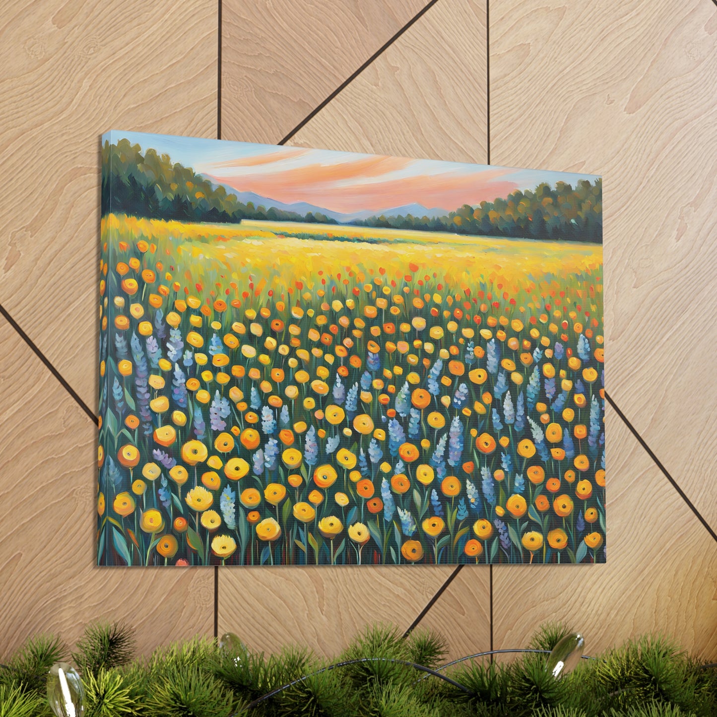 Peaceful Meadow: Classic Oil Painting Wall Décor