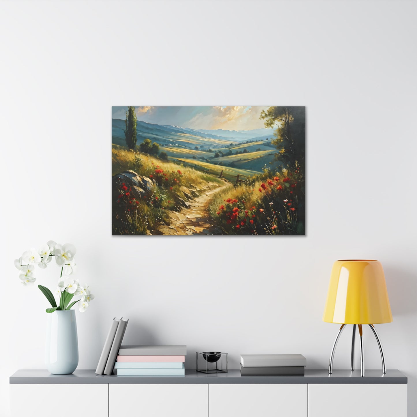 Serene Hillside: Classic Oil Painting Wall Décor