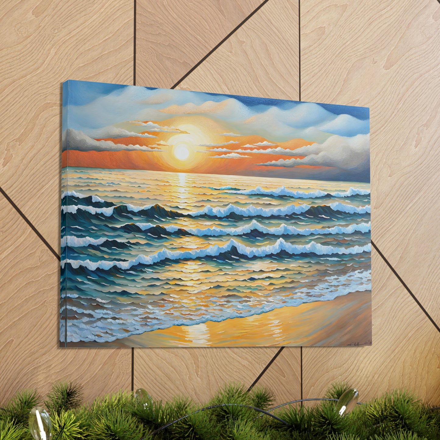 Coastal Harmony: Classic Oil Painting Wall Décor