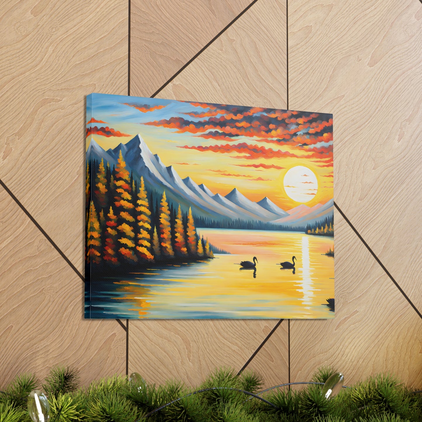 Mountain Vista: Classic Oil Painting Wall Décor