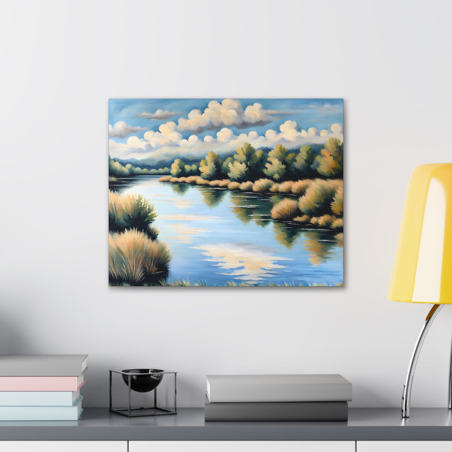 Shimmering Lake: Classic Oil Painting Wall Décor