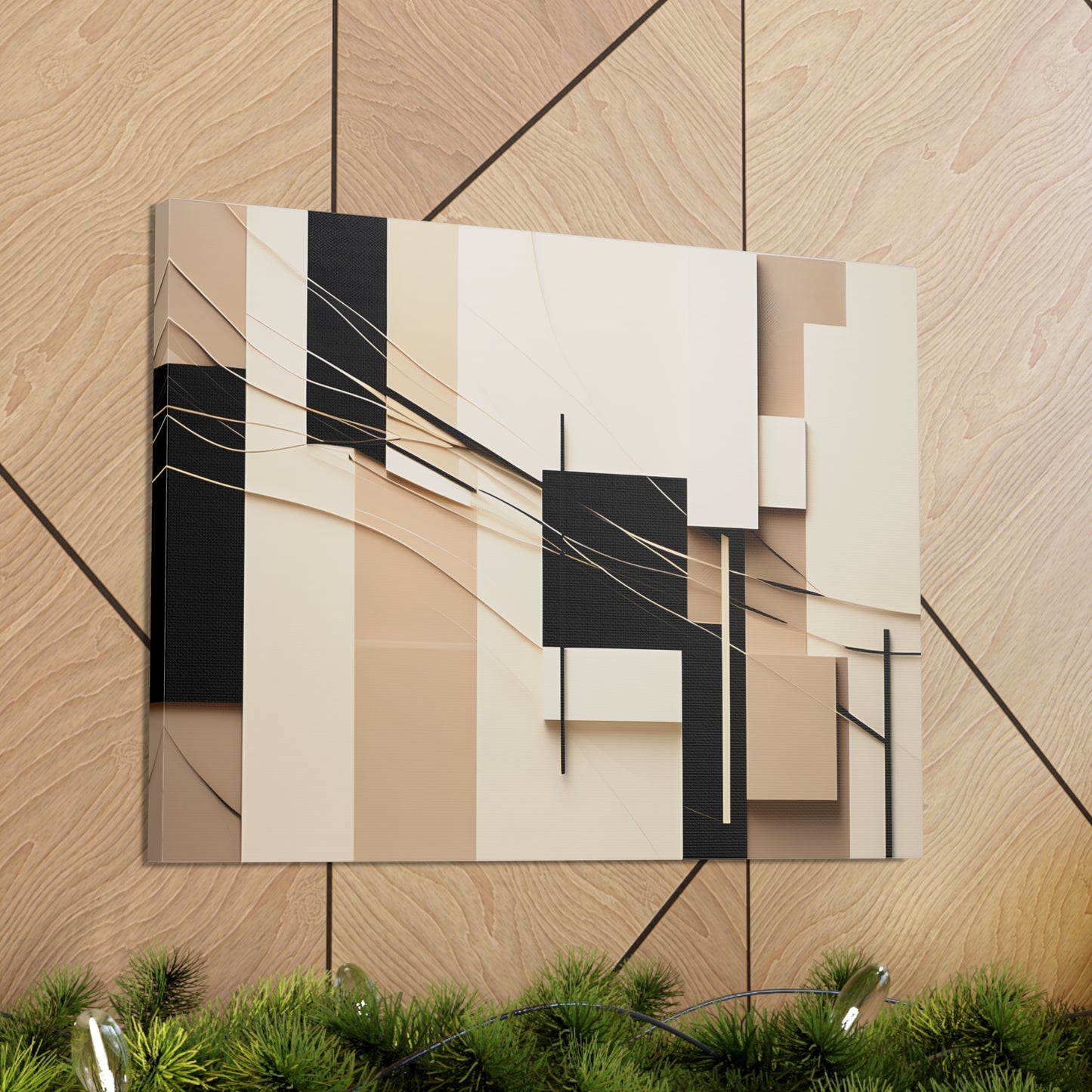 Graceful Contrast: Abstract Beige Wall Décor