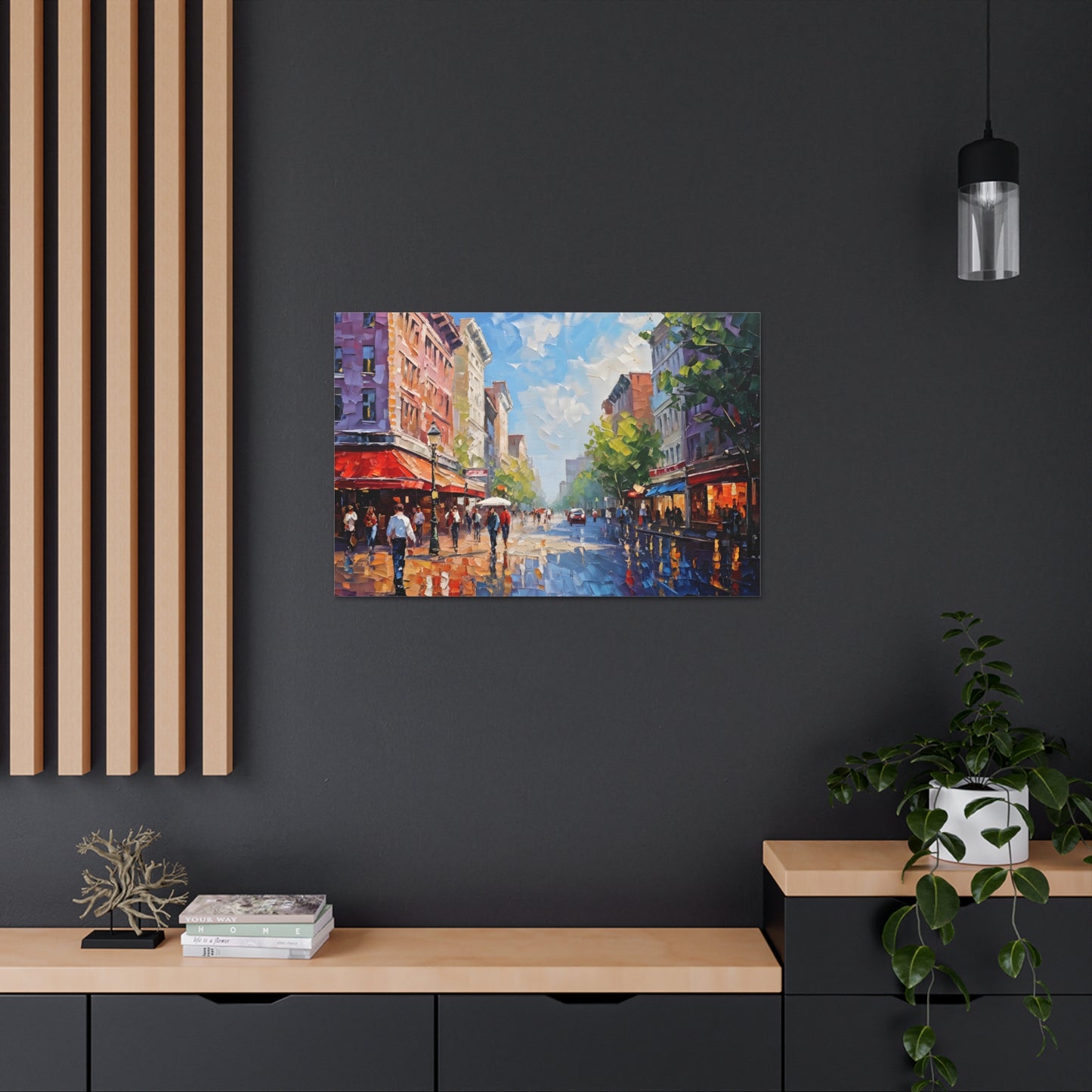 Urban Pulse: Classic Oil Painting Wall Décor