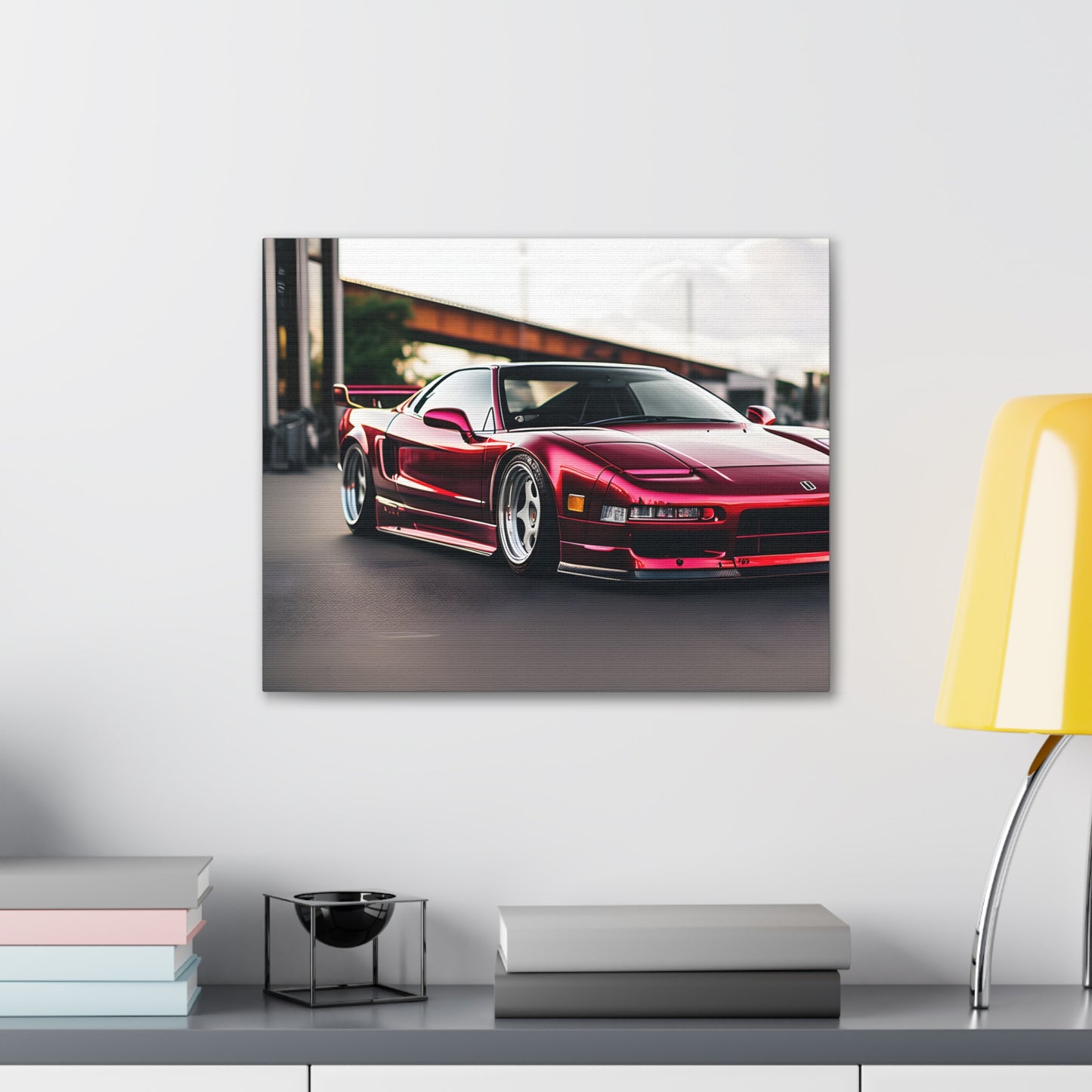 Sleek Scarlet: Famous Auto Wall Décor