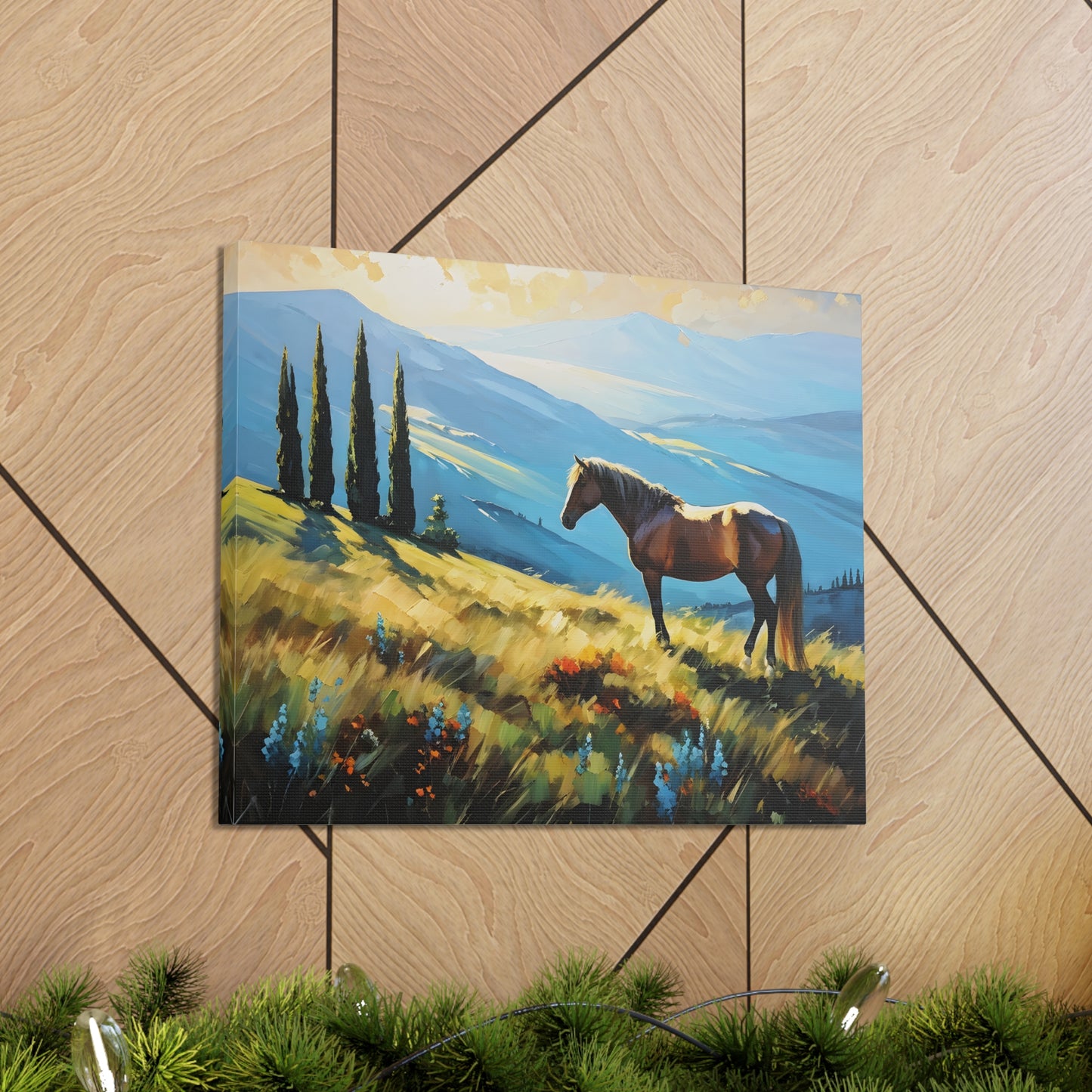 Serene Meadow: Classic Oil Painting Wall Décor