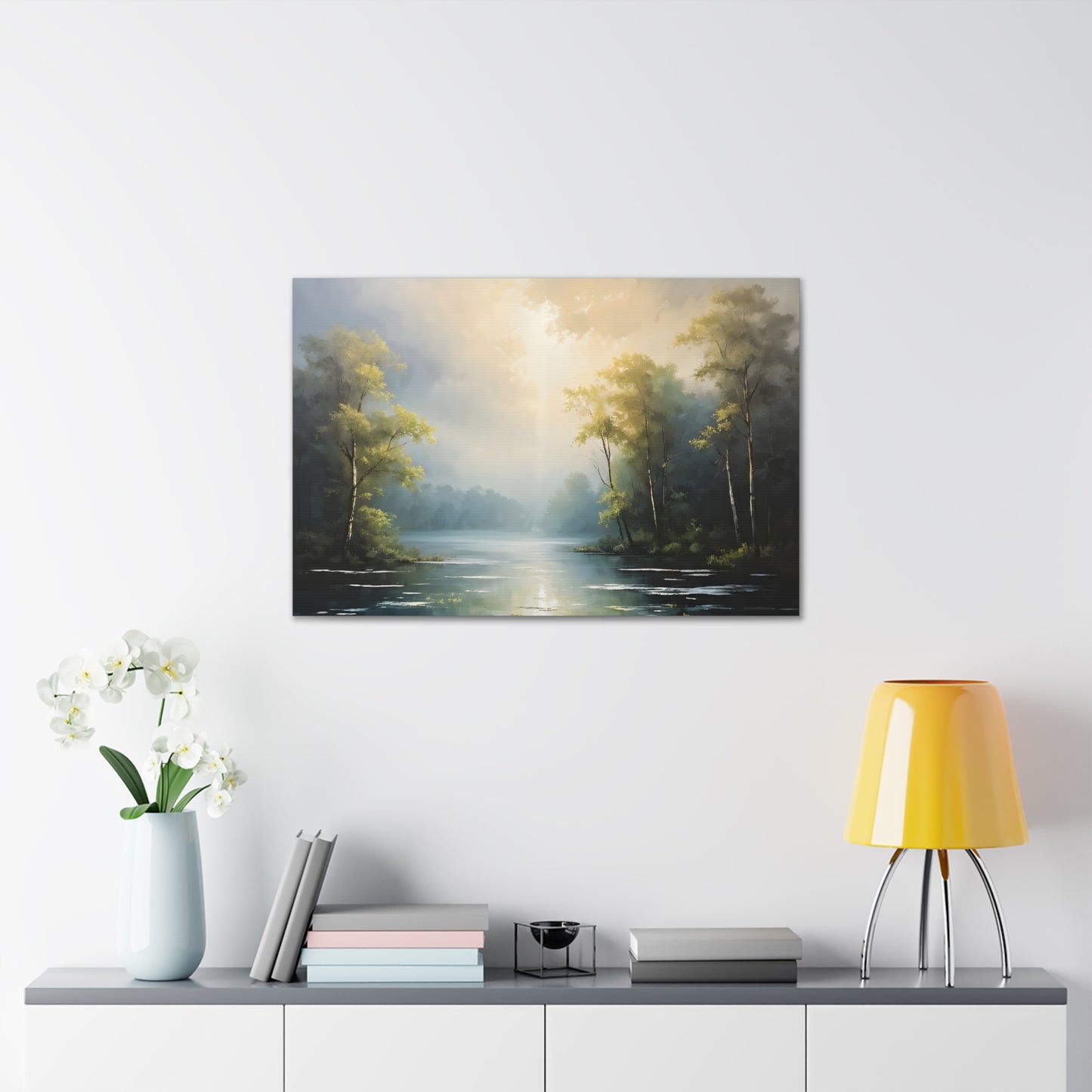 Lakeside Dew: Classic Oil Painting Wall Décor