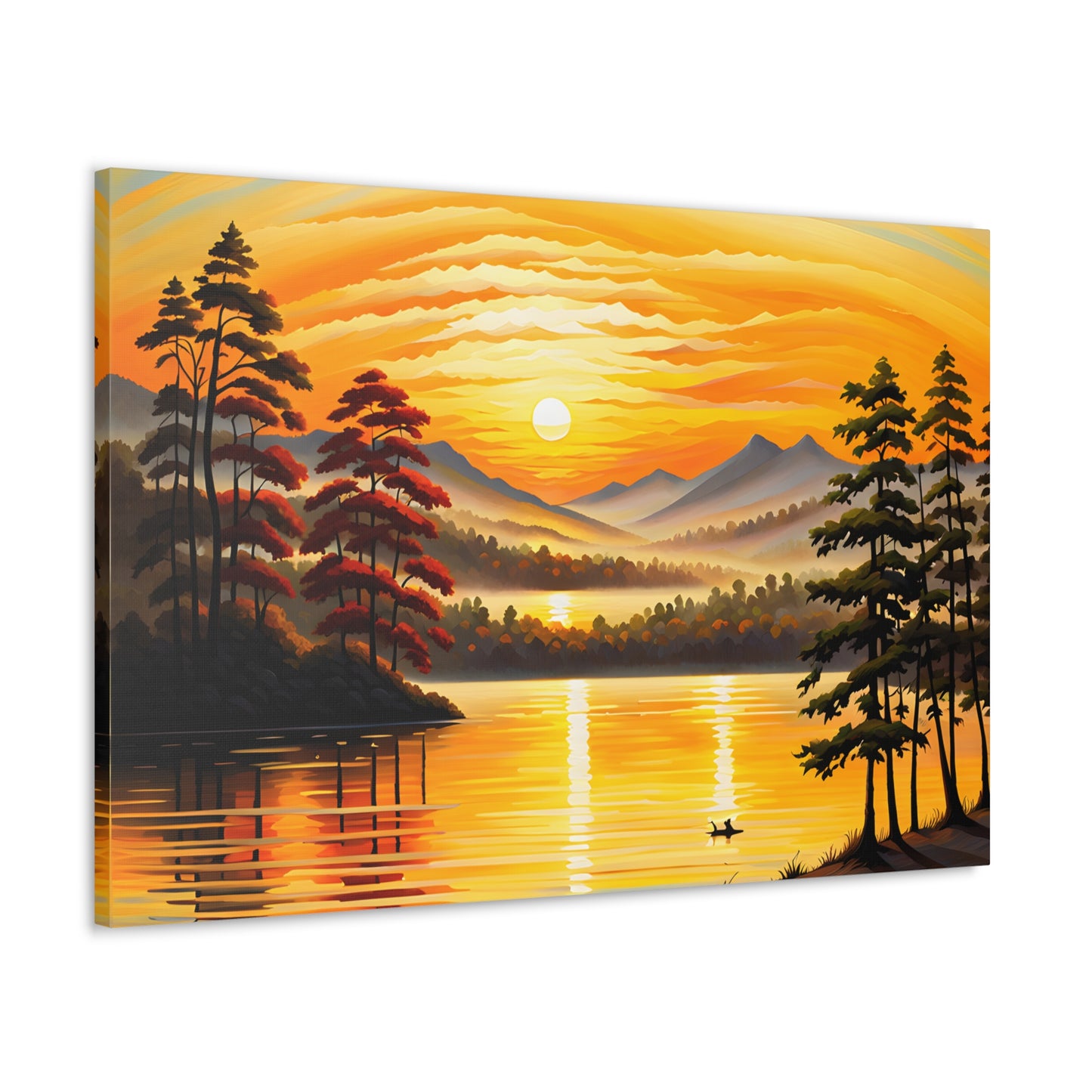 Lakeside Ripples: Classic Oil Painting Wall Décor