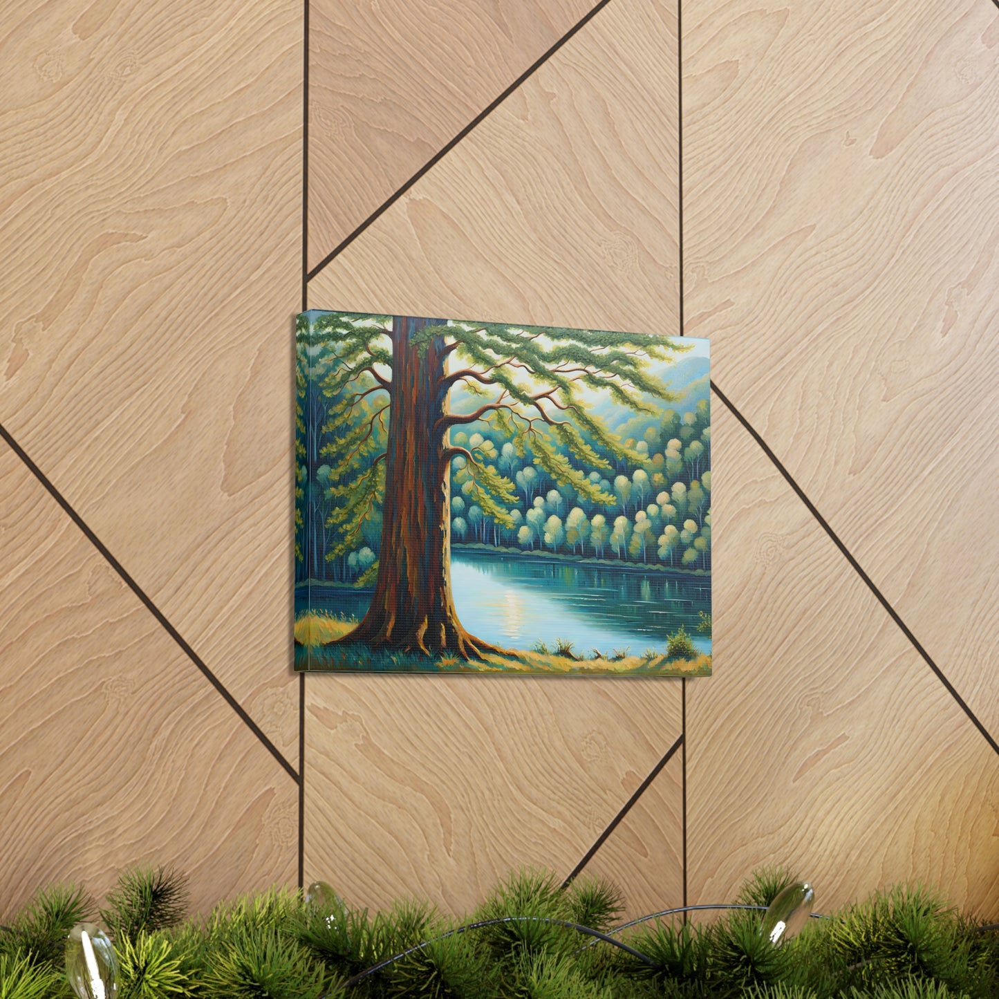 Peaceful River: Classic Oil Painting Wall Décor