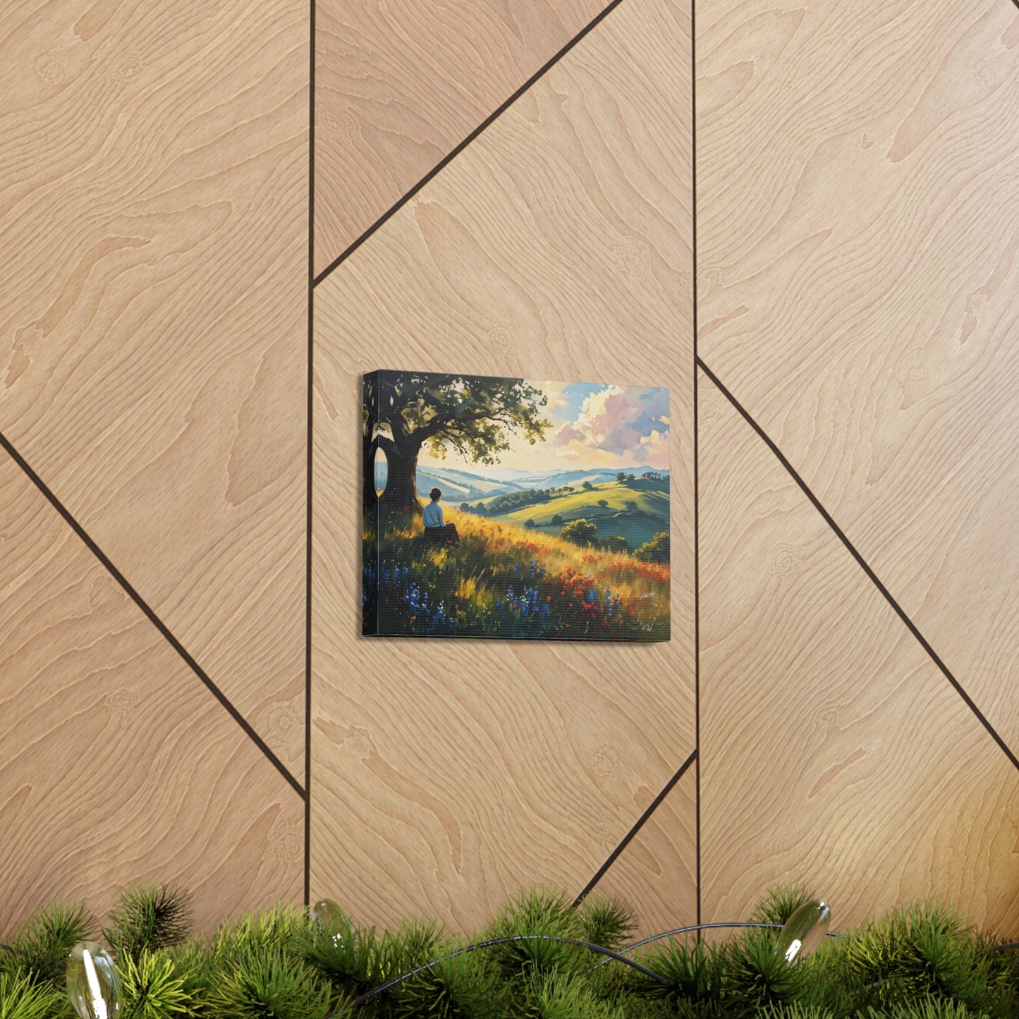 Peaceful Valley: Classic Oil Painting Wall Décor