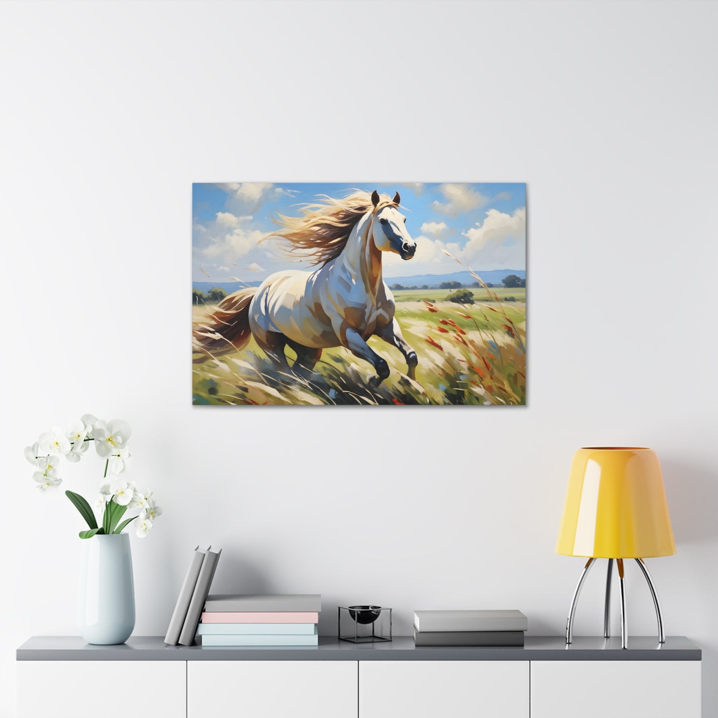 Misty Meadow: Classic Oil Painting Wall Décor